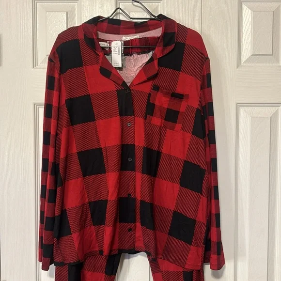Maurices Red and Black Buffalo Plaid Pajama Set Size XXL NWT - Picture 4 of 13